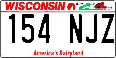 WI license plate 154NJZ