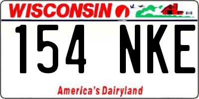 WI license plate 154NKE