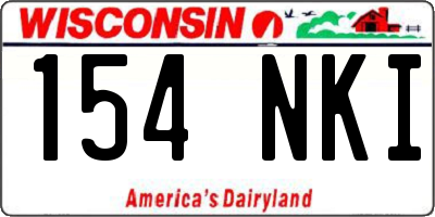 WI license plate 154NKI