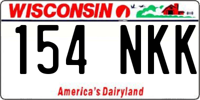 WI license plate 154NKK