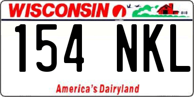 WI license plate 154NKL