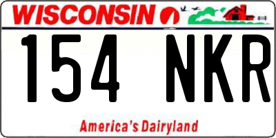 WI license plate 154NKR