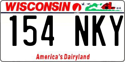 WI license plate 154NKY