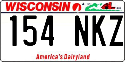 WI license plate 154NKZ