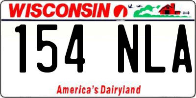 WI license plate 154NLA