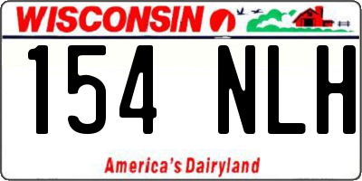 WI license plate 154NLH