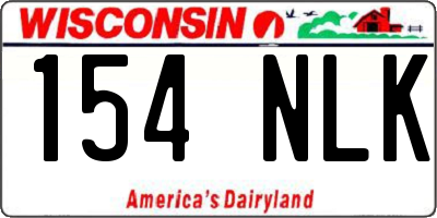 WI license plate 154NLK