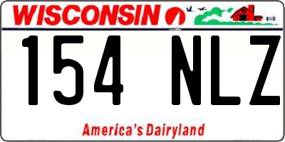 WI license plate 154NLZ