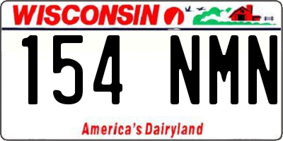 WI license plate 154NMN