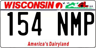 WI license plate 154NMP