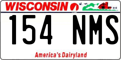 WI license plate 154NMS