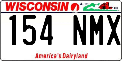WI license plate 154NMX