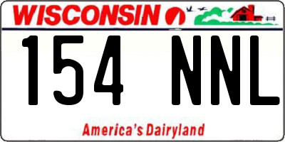 WI license plate 154NNL