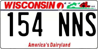 WI license plate 154NNS