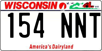 WI license plate 154NNT
