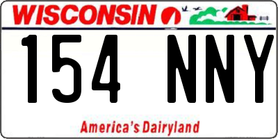 WI license plate 154NNY