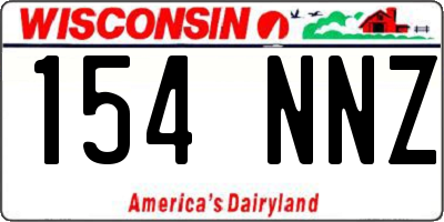 WI license plate 154NNZ