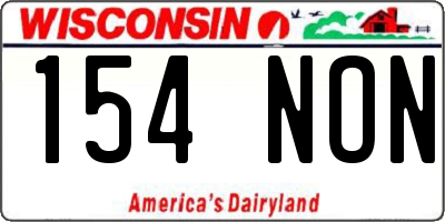 WI license plate 154NON
