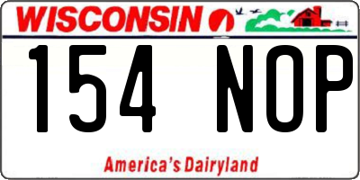 WI license plate 154NOP