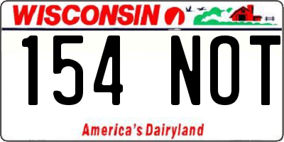 WI license plate 154NOT