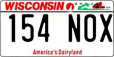 WI license plate 154NOX