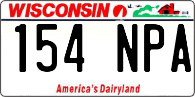 WI license plate 154NPA