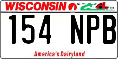 WI license plate 154NPB