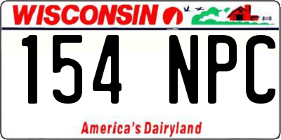 WI license plate 154NPC
