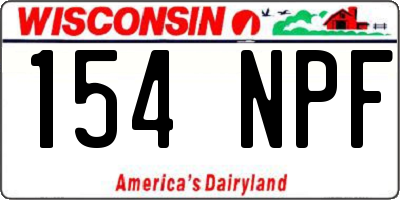 WI license plate 154NPF