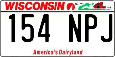 WI license plate 154NPJ