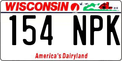 WI license plate 154NPK