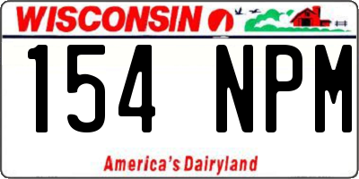 WI license plate 154NPM