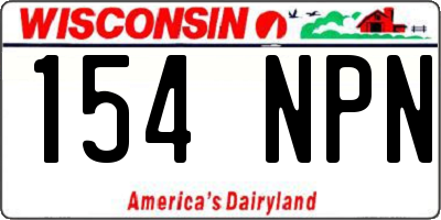WI license plate 154NPN