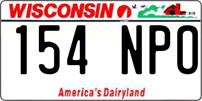 WI license plate 154NPO