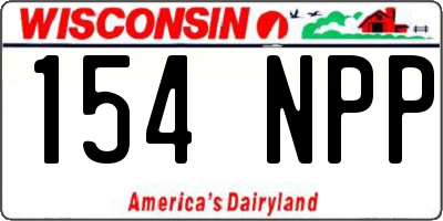 WI license plate 154NPP