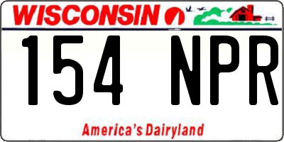 WI license plate 154NPR