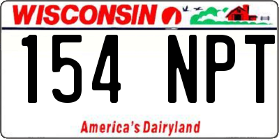 WI license plate 154NPT