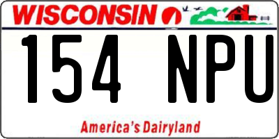 WI license plate 154NPU