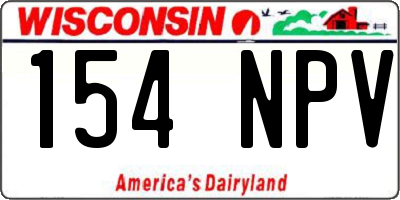 WI license plate 154NPV