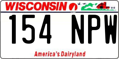 WI license plate 154NPW