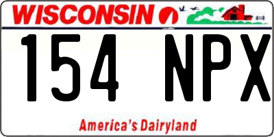 WI license plate 154NPX
