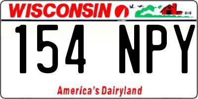 WI license plate 154NPY
