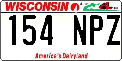 WI license plate 154NPZ