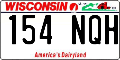 WI license plate 154NQH