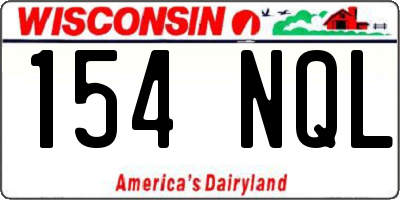 WI license plate 154NQL