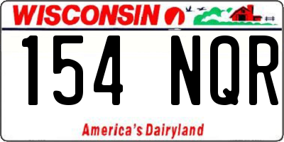 WI license plate 154NQR