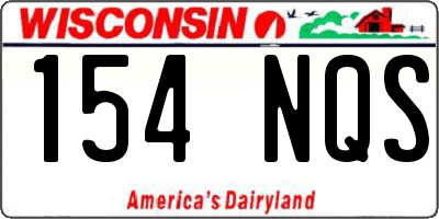 WI license plate 154NQS