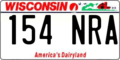 WI license plate 154NRA