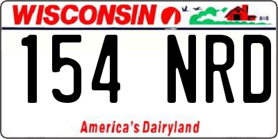 WI license plate 154NRD