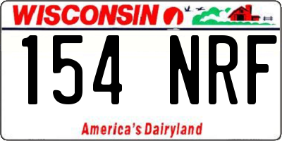WI license plate 154NRF